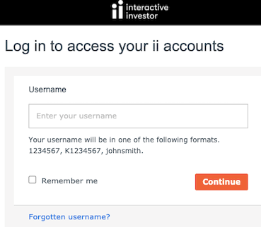 ii login trading account