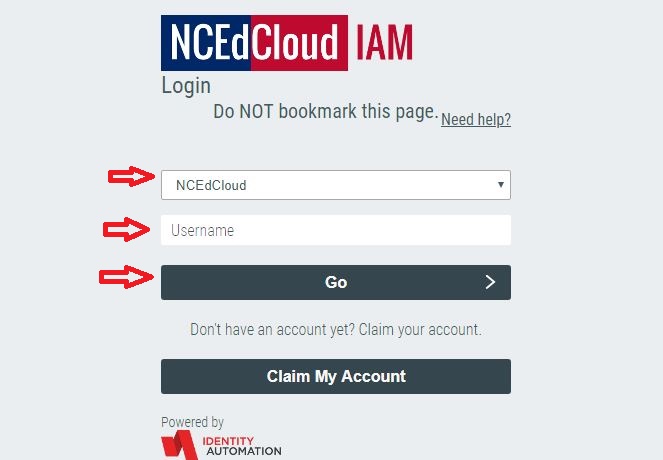 NCEdcloud IAM Service Registration